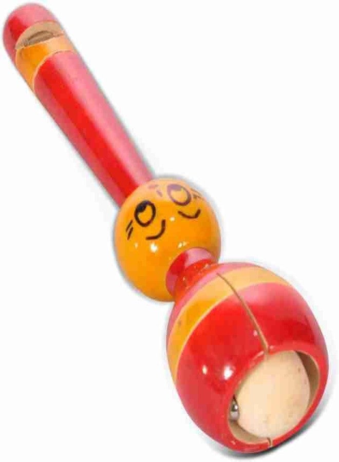 Little Mind Colourful Wooden Baby Rattle Toy - Hand Crafted Rattle Set for Kids - Musical Toy for Newly Born - Pack of 4 - Image 5